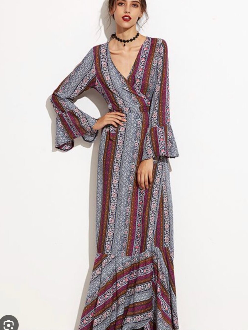 R Vivimos women's wrap front maxi dress